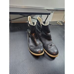 Mossimo Supply Co Boots Womens 6.5 Ankle Booties Heels Black Fabric Zipper